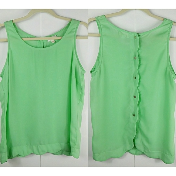 🌟3/$30 C. Wonder Mint Green Scalloped Edge Top M - Picture 1 of 7